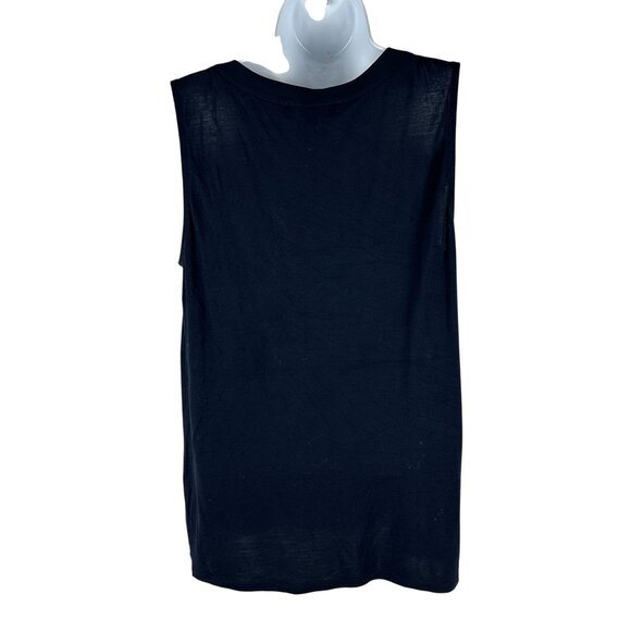 Sleeveless Black Top With Pearl Buttons By Loft - Size S - Polyester & Rayon - Picture 4 of 6
